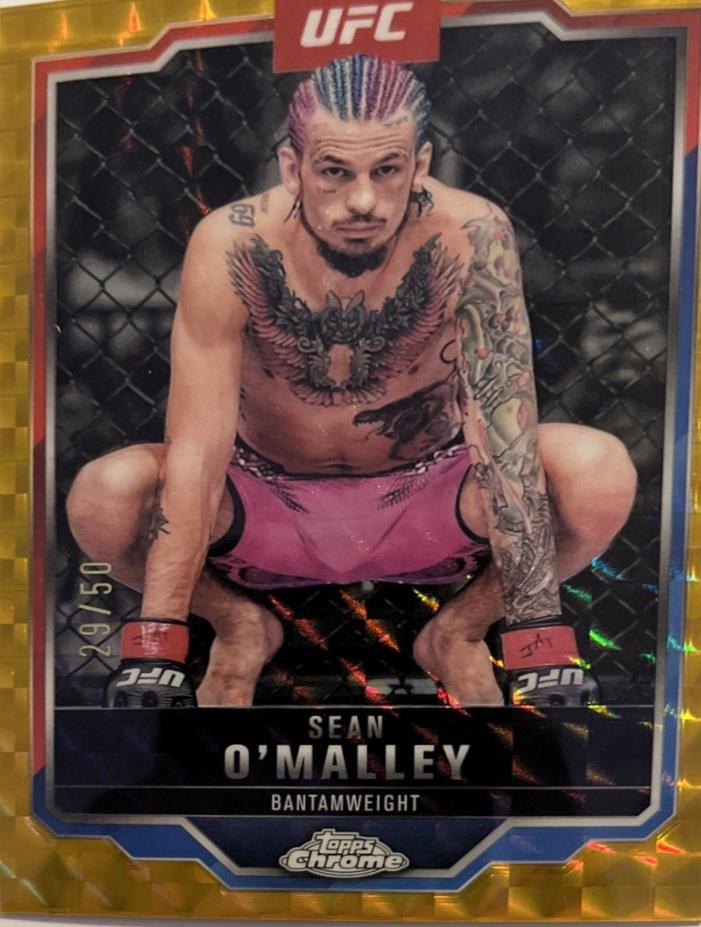 Sean O'Malley 2025 Topps Chrome UFC Base #1 Gold Geometric Refractor