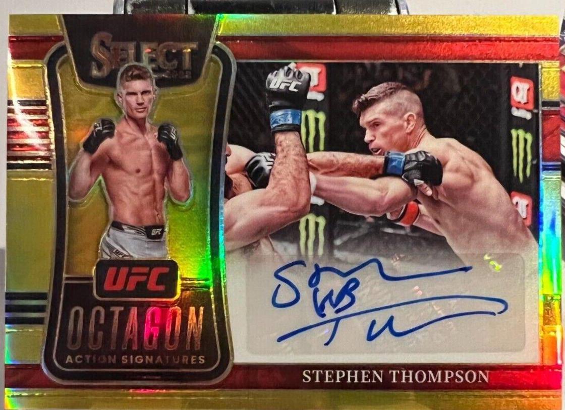 Stephen Thompson 2022 Panini Select UFC Octagon Action Signatures #25 Gold