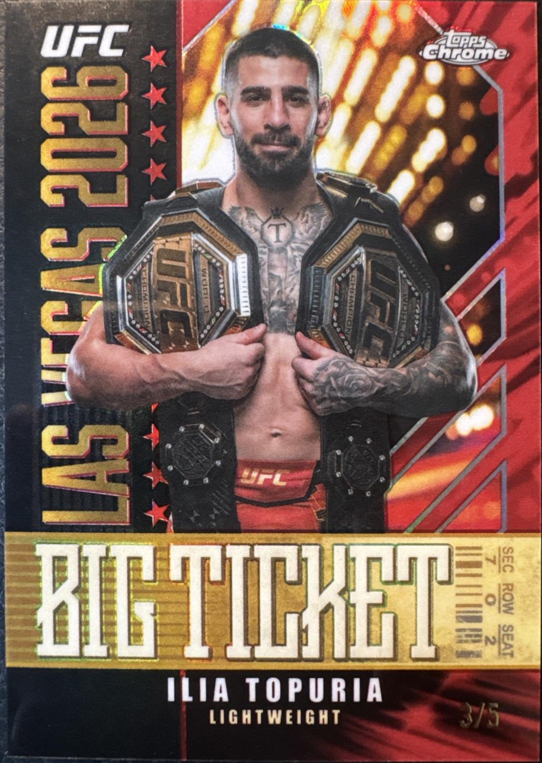 Ilia Topuria 2026 Topps Chrome UFC Big Ticket #BT-16 Red
