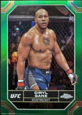 Ciryl Gane 2024 Topps Chrome UFC Base #47 Green Refractor