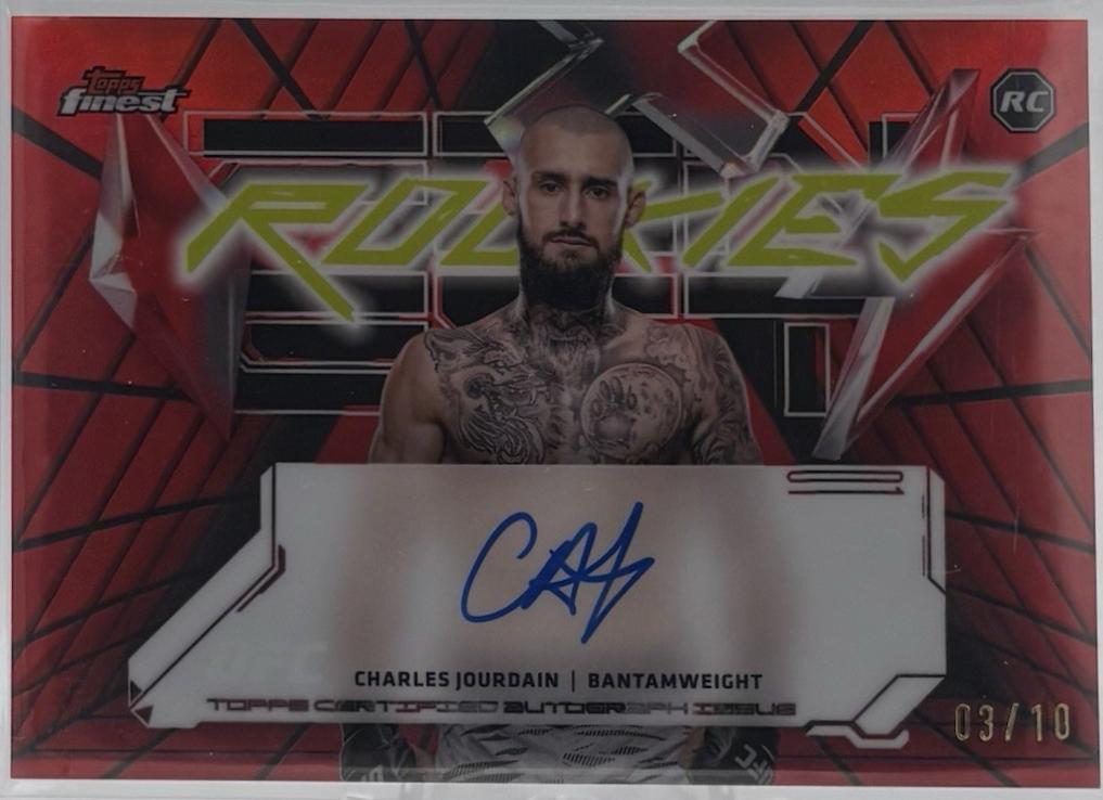 Charles Jourdain 2025 Topps Finest UFC Finest Rookie Autographs #FRA-CJ Red Black Vapor Refractor