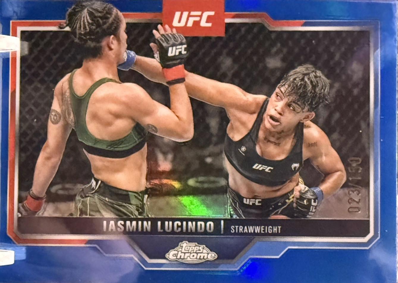 Iasmin Lucindo 2025 Topps Chrome UFC Base #130 Blue Refractor