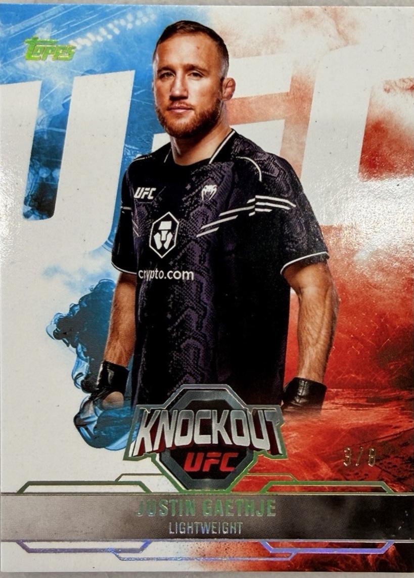 Justin Gaethje 2025 Topps Knockout UFC Base #88 Holo Gold