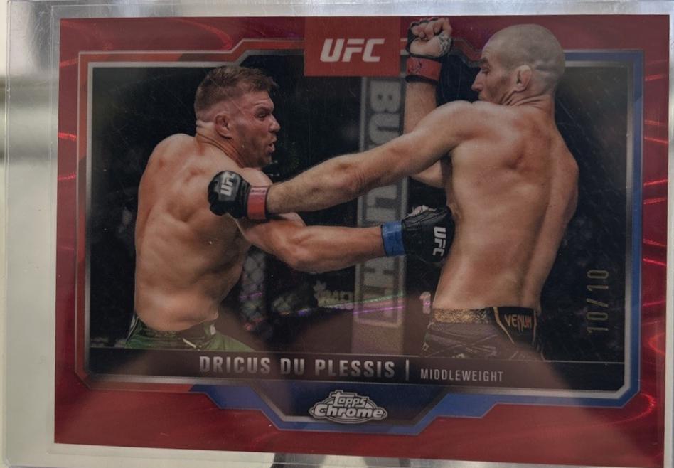 Dricus Du Plessis 2025 Topps Chrome UFC Base #137 Red Refractor