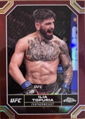Ilia Topuria 2024 Topps Chrome UFC Base #77 Magenta Refractor