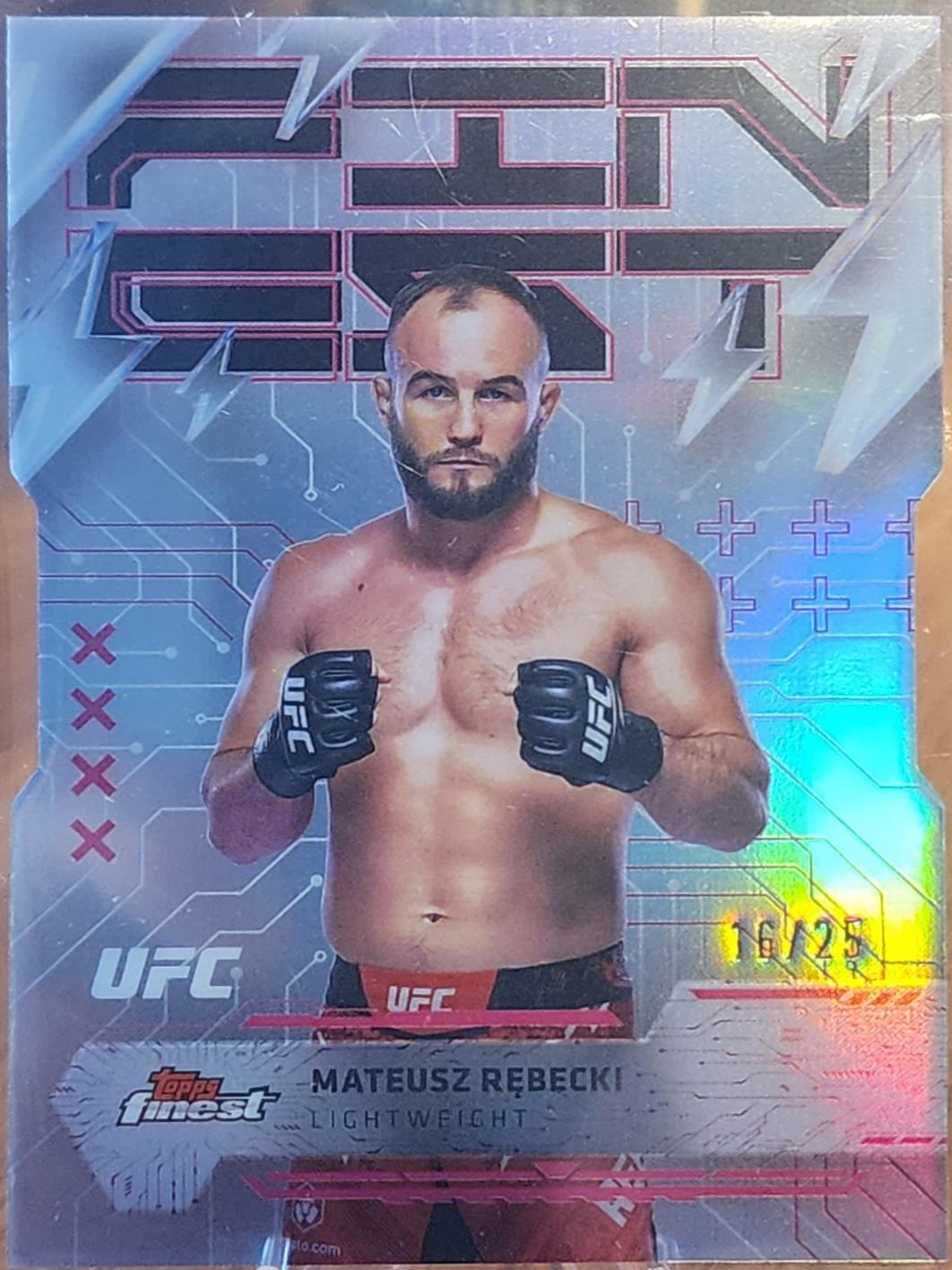 Mateusz Rębecki 2025 Topps Finest UFC Base Rare #216 Die-Cut Refractor