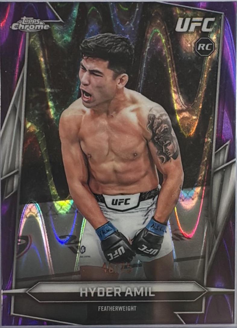 Hyder Amil 2026 Topps Chrome UFC Base #199 Purple Ray Wave Refractor
