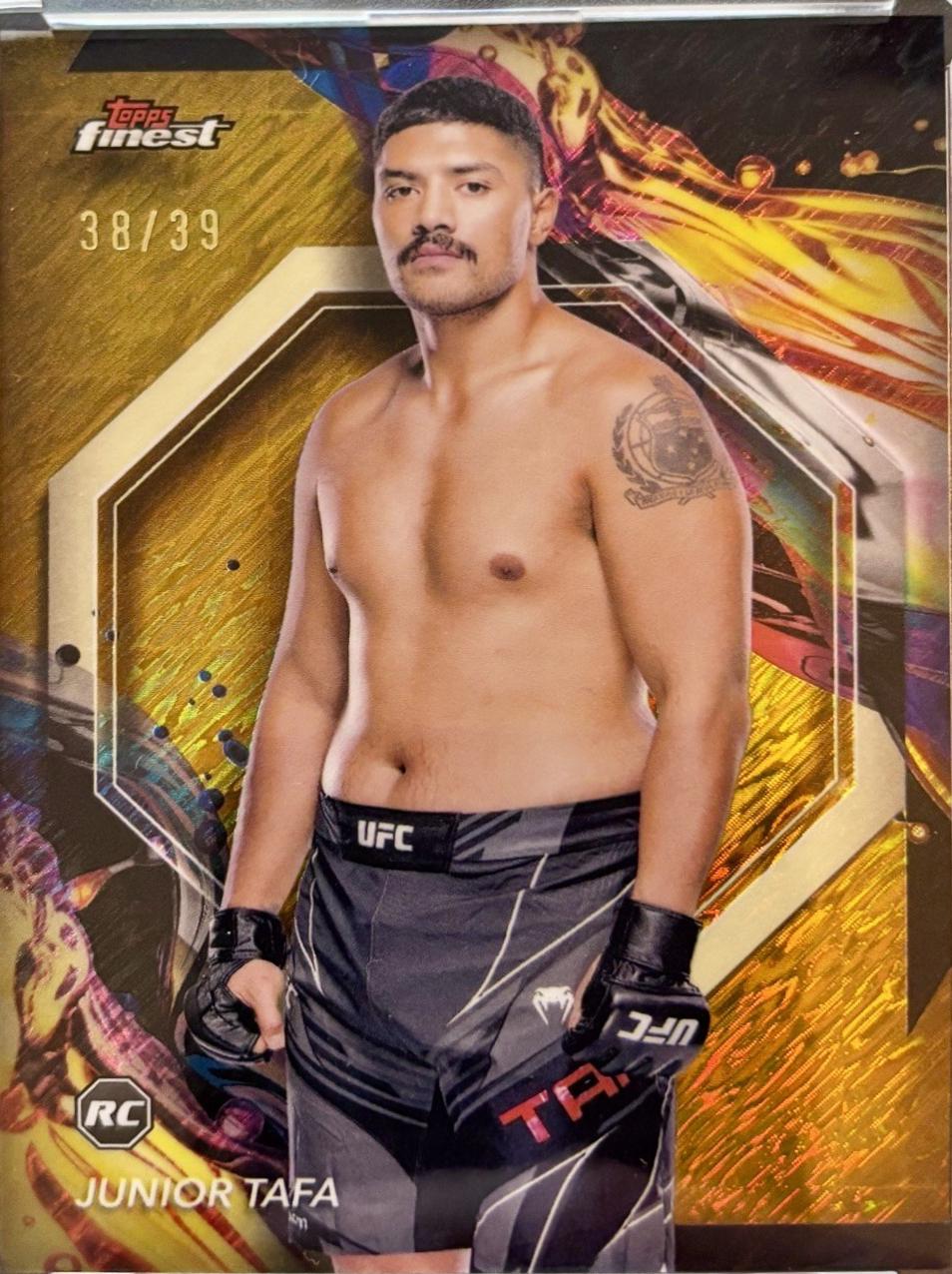 Junior Tafa 2024 Topps Finest UFC Base Uncommon #159 Gold Shimmer Refractor