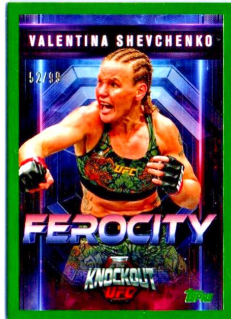 Valentina Shevchenko 2025 Topps Knockout UFC Ferocity #FE-27 Lime Green