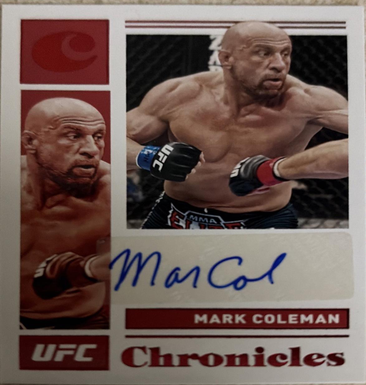 Mark Coleman 2021 Panini Chronicles UFC Chronicles Signatures #29 Red