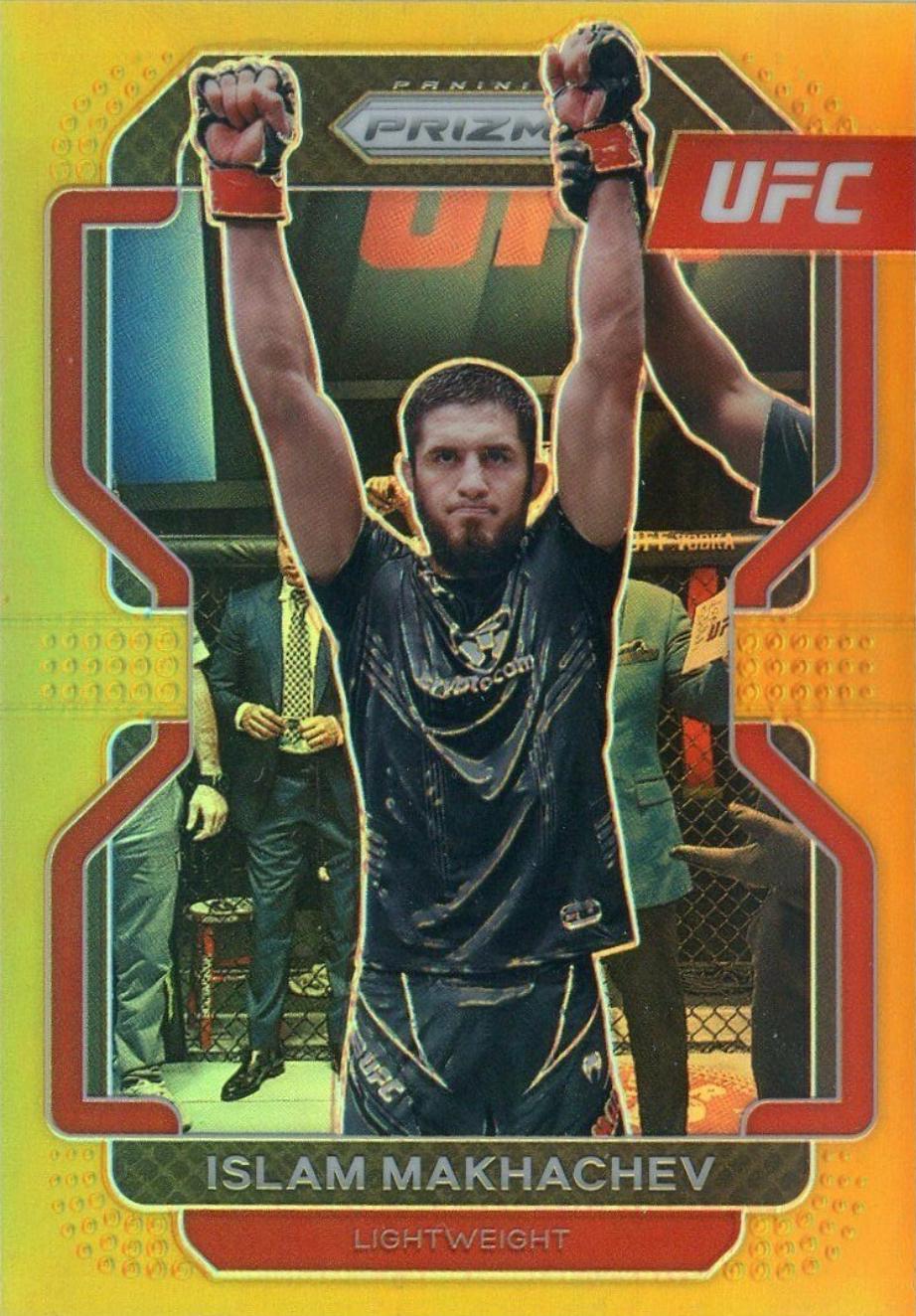 Islam Makhachev 2022 Panini Prizm UFC Base #125 Gold