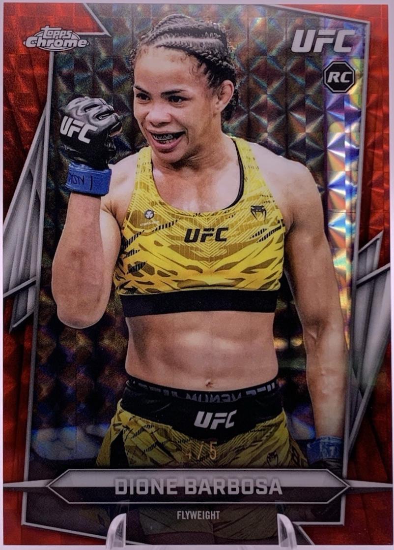 Dione Barbosa 2026 Topps Chrome UFC Base #33 Red Geometric Refractor