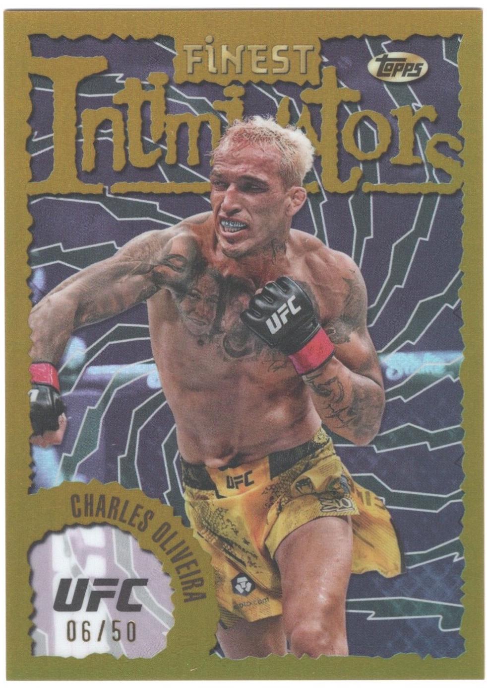 Charles Oliveira 2024 Topps Finest UFC Intimidators #INT-5 Gold Refractor