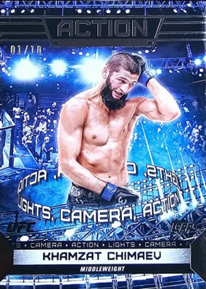 Khamzat Chimaev 2024 Topps Knockout UFC Action (Lights, Camera, Action) #ACT-12 Platinum