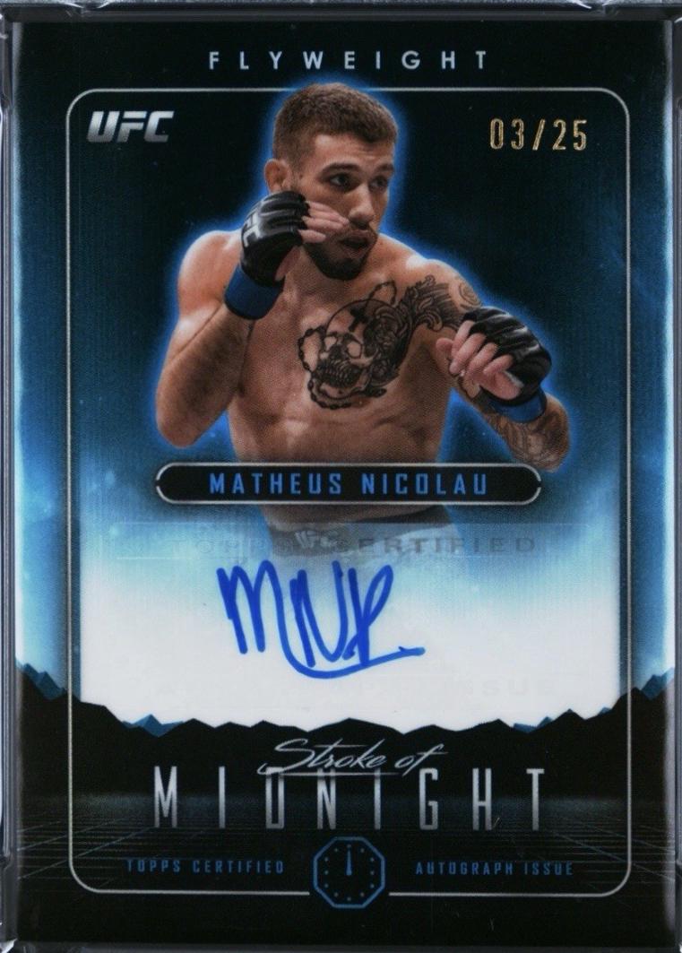 Matheus Nicolau 2024 Topps Midnight UFC Stroke of Midnight Autographs #SMA-MNU Moon Beam