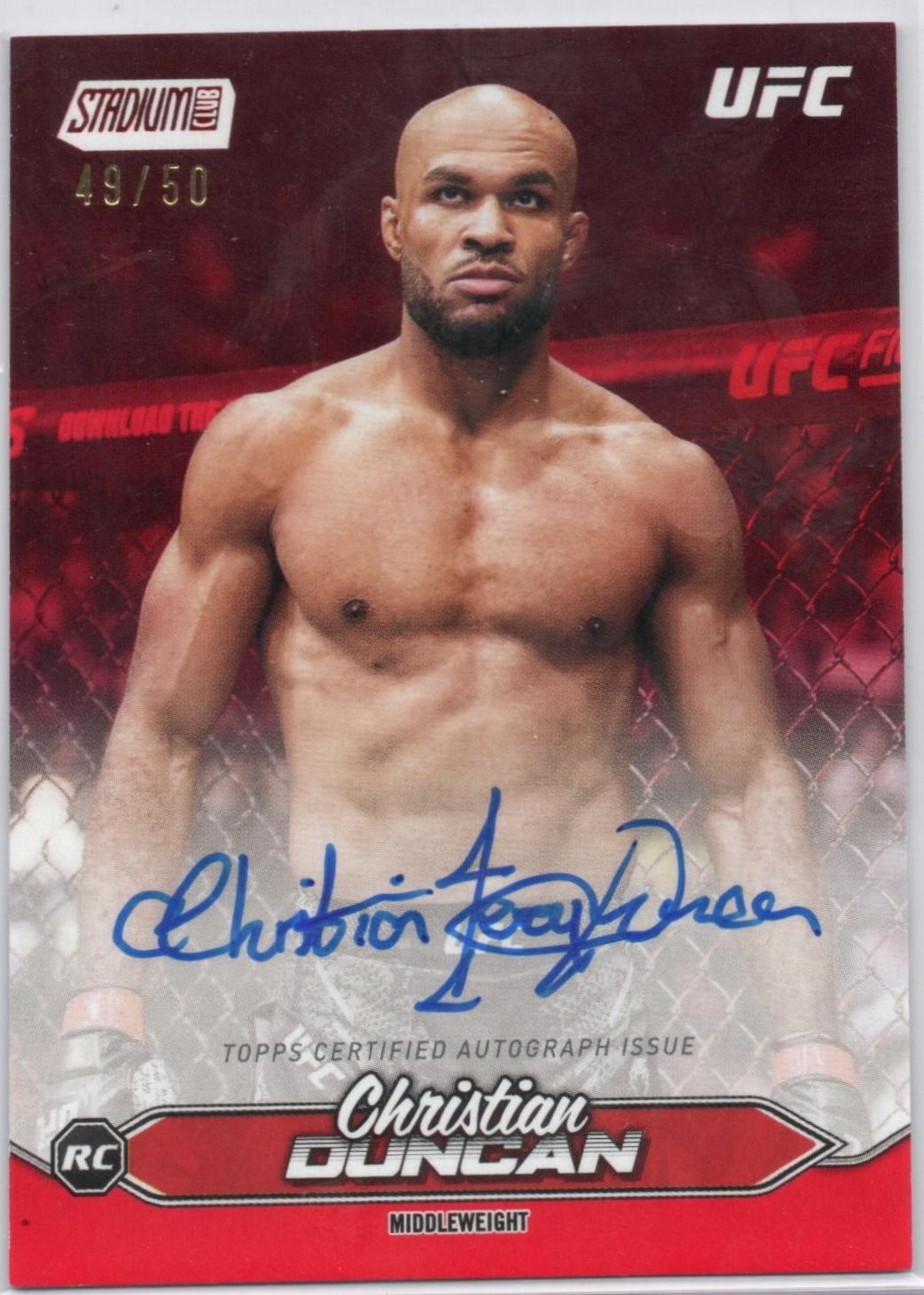 Christian Duncan 2025 Topps Stadium Club UFC Base Autographs #BCA-CDN Red