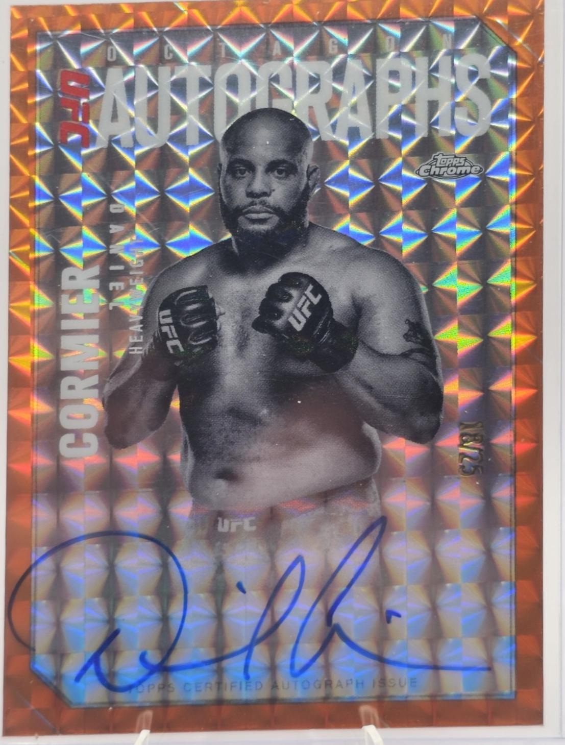 Daniel Cormier 2025 Topps Chrome UFC Octagon Legends Autographs #OLA-DC Orange Refractor