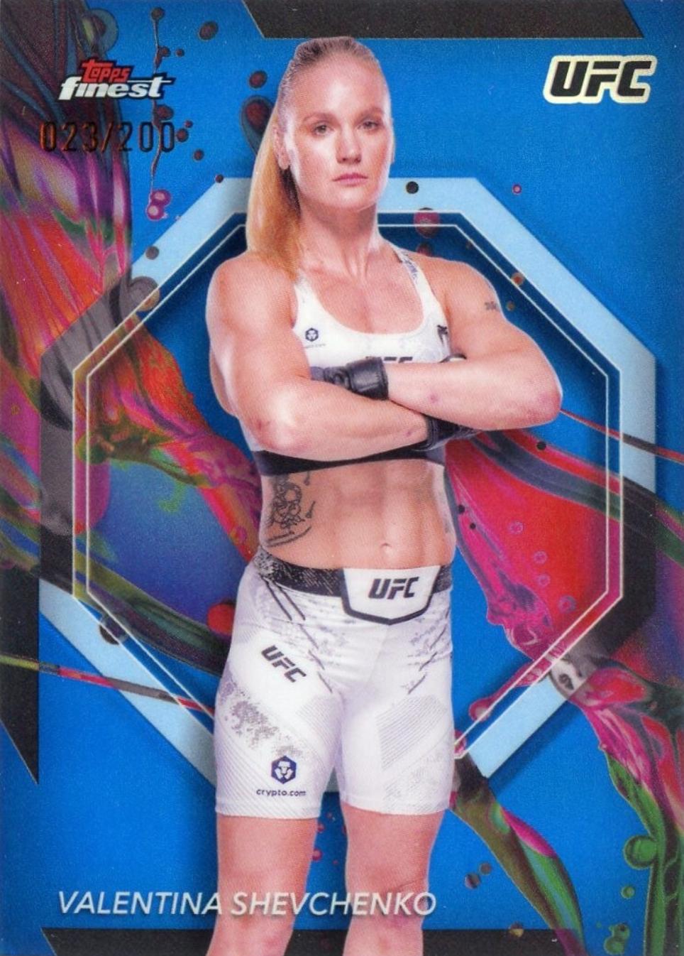 Valentina Shevchenko 2024 Topps Finest UFC Base Common #65 Blue Refractor