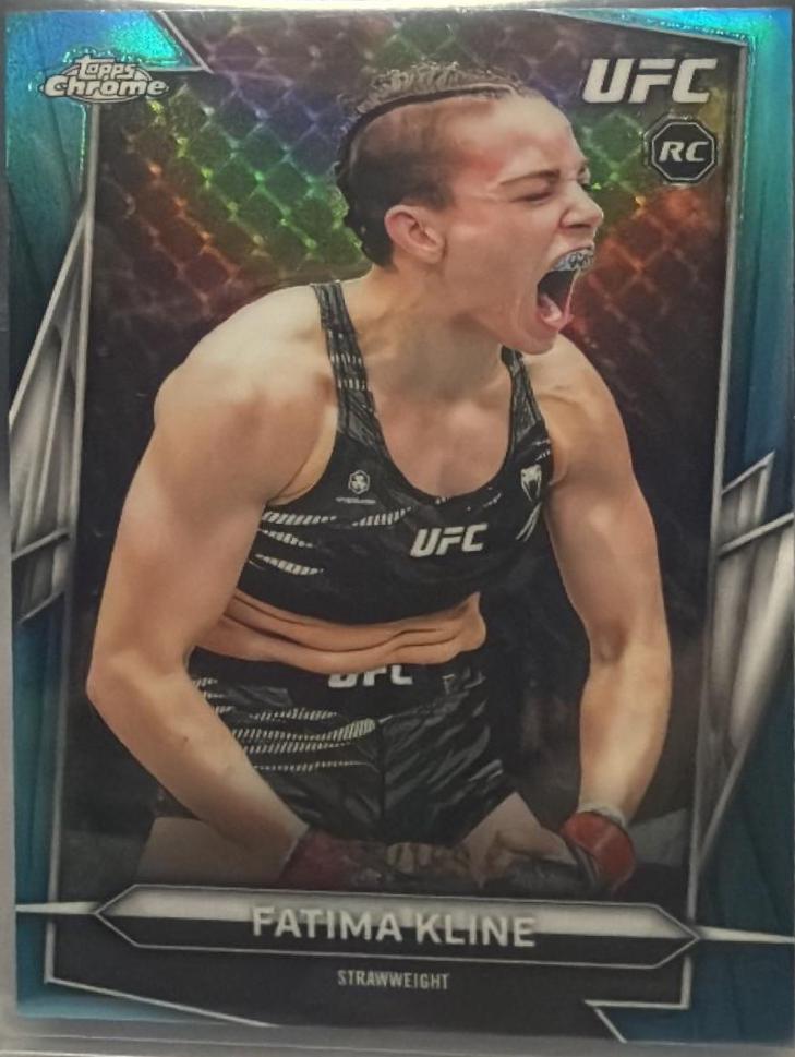 Fatima Kline 2026 Topps Chrome UFC Base #158 Aqua Refractor