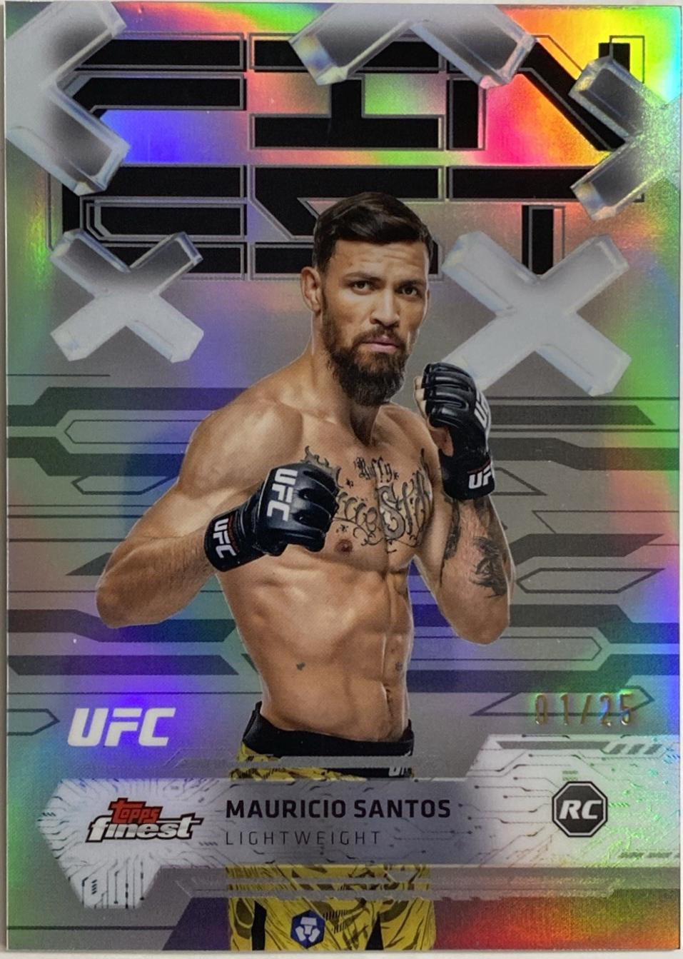 Mauricio Ruffy 2025 Topps Finest UFC Base Common #52 Black Refractor