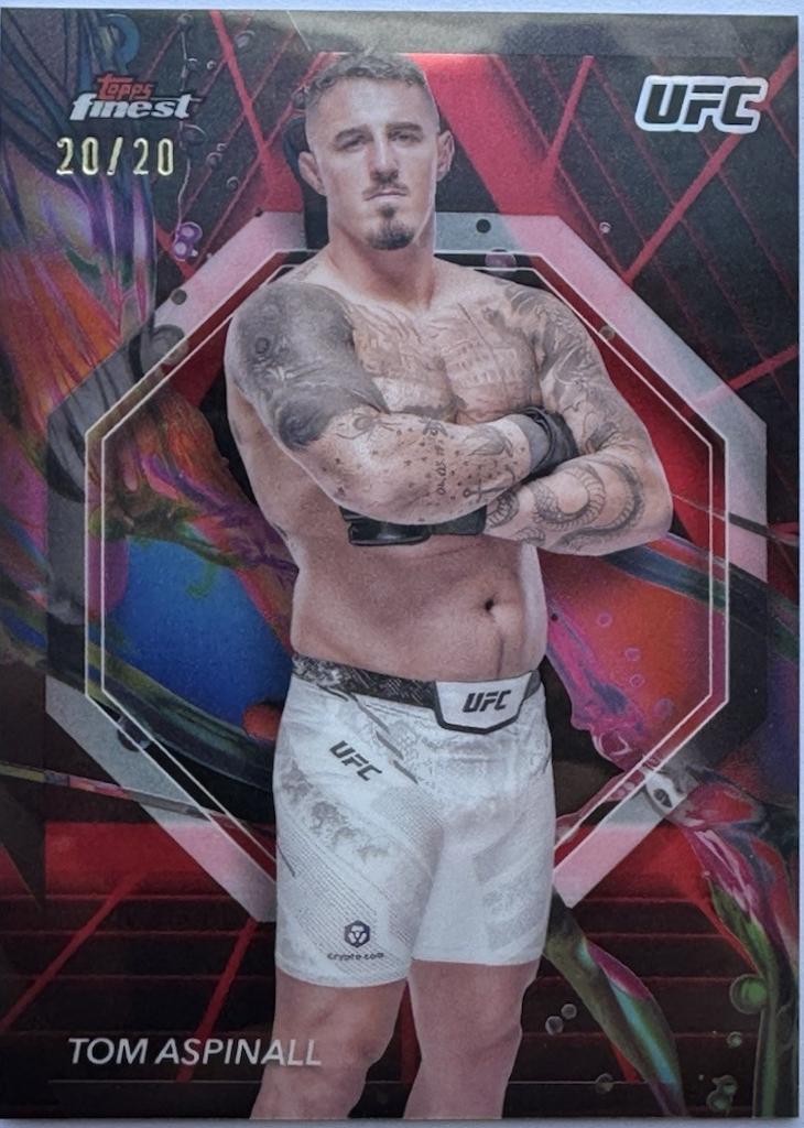 Tom Aspinall 2024 Topps Finest UFC Base Common #49 Red Black Vapor Refractor
