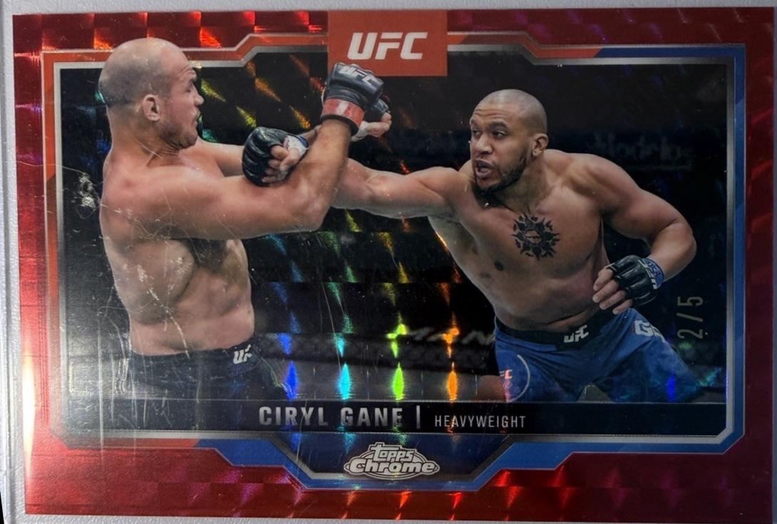 Ciryl Gane 2025 Topps Chrome Sapphire UFC Base Sapphire #33 Red Sapphire