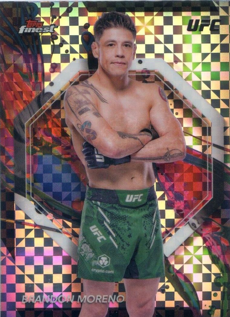 Brandon Moreno 2024 Topps Finest UFC Base Common #56 Checkerboard Refractor