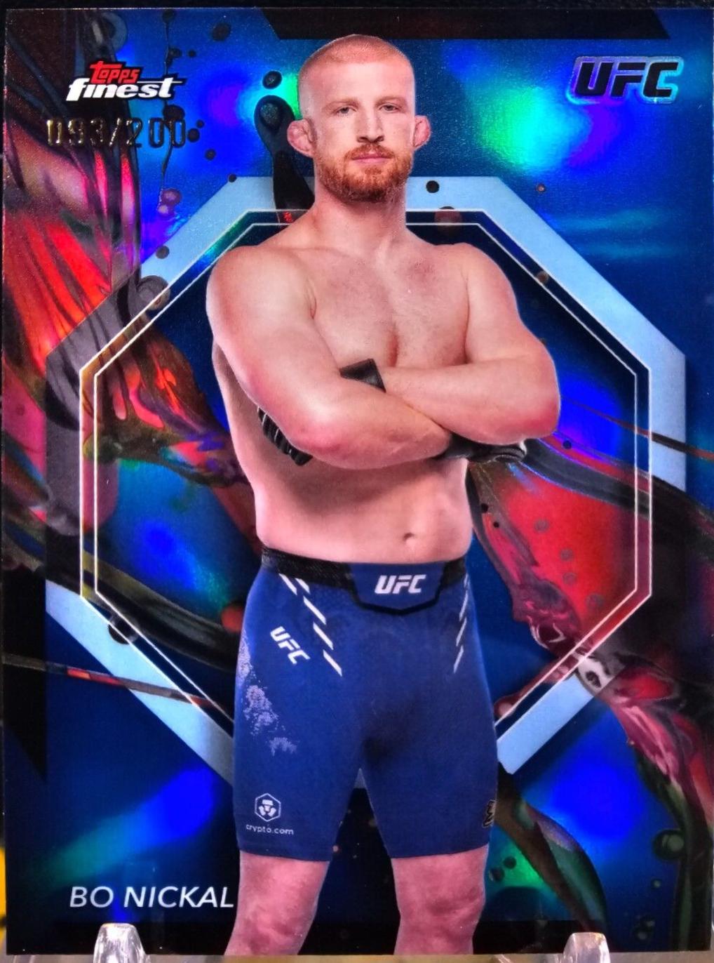 Bo Nickal 2024 Topps Finest UFC Base Common #95 Blue Refractor