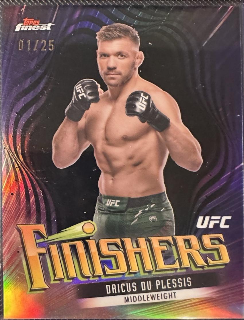 Dricus Du Plessis 2024 Topps Finest UFC Finishers #FIN-11 Black Refractor