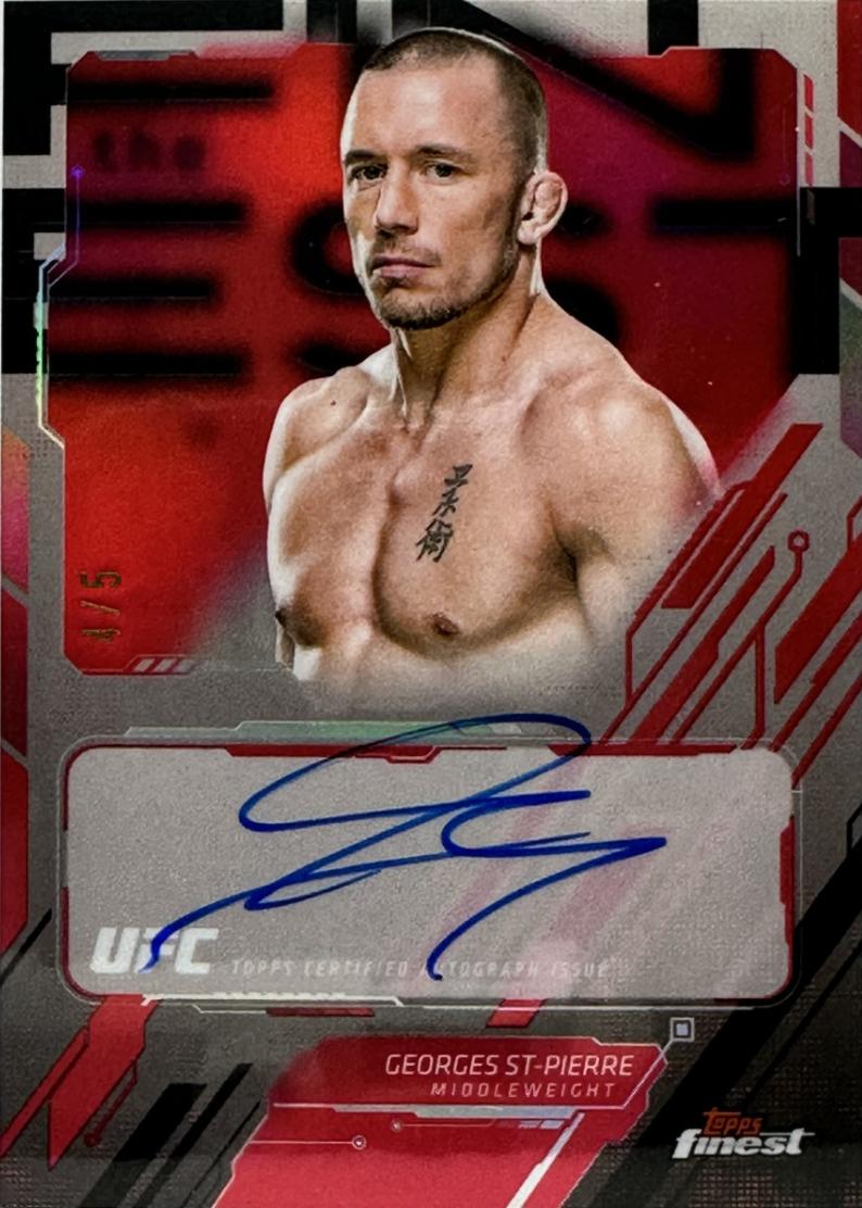 Georges St-Pierre 2025 Topps Finest UFC The Finest #TFA-GS Red Refractor