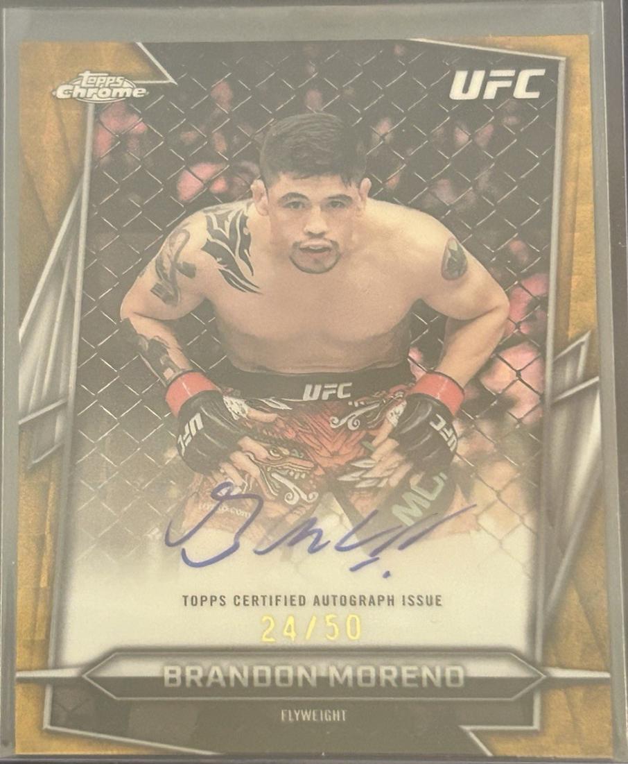 Brandon Moreno 2026 Topps Chrome UFC Base Autographs #BAV-BM Gold Geometric Refractor