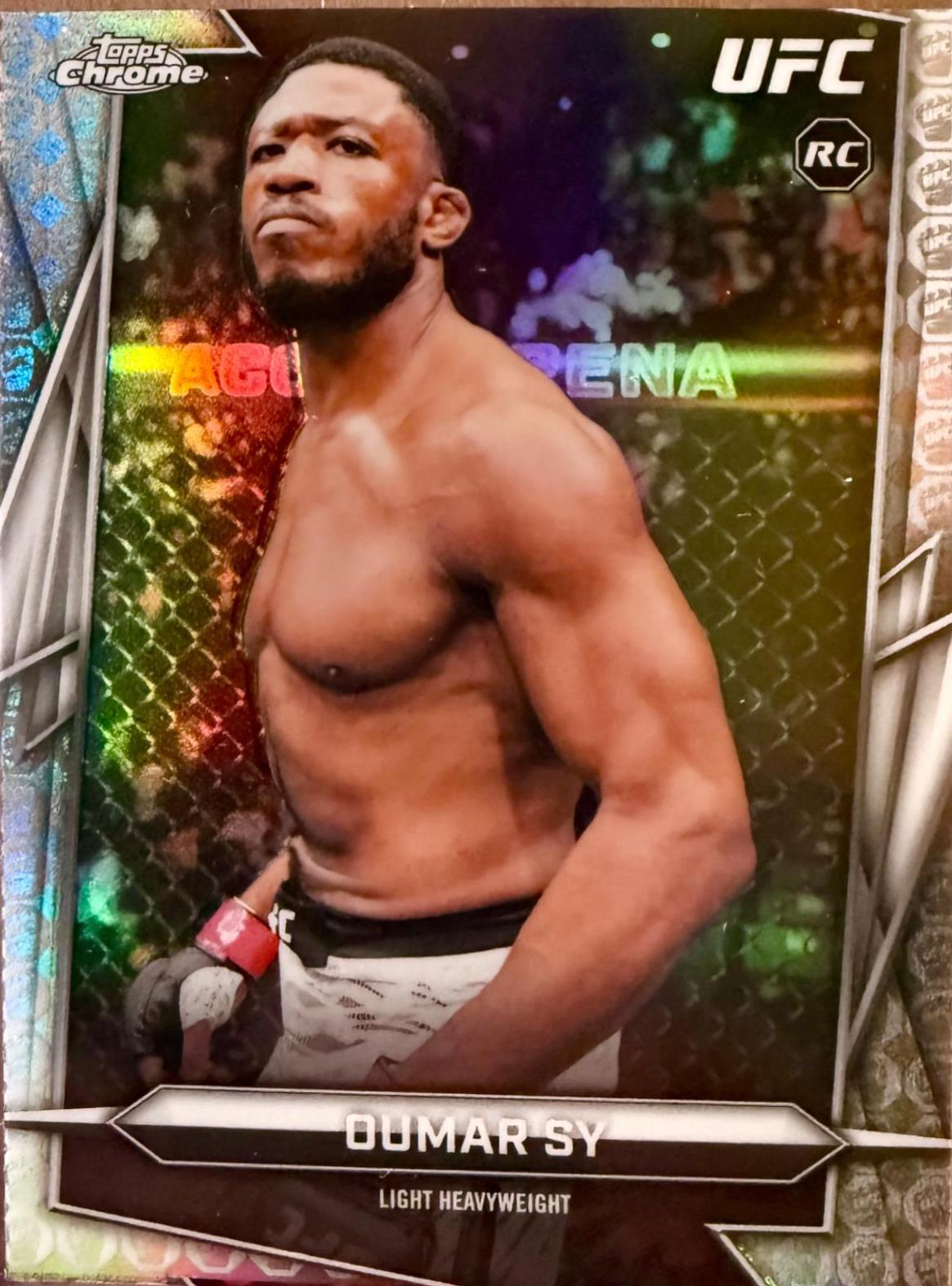 Oumar Sy 2026 Topps Chrome UFC Base #97 UFC Glove Refractor