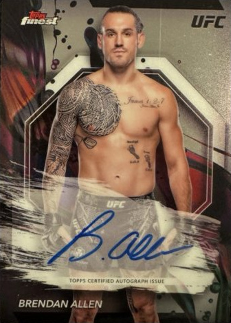 Brendan Allen 2024 Topps Finest UFC Finest Autographs #FA-BAN Black Refractor