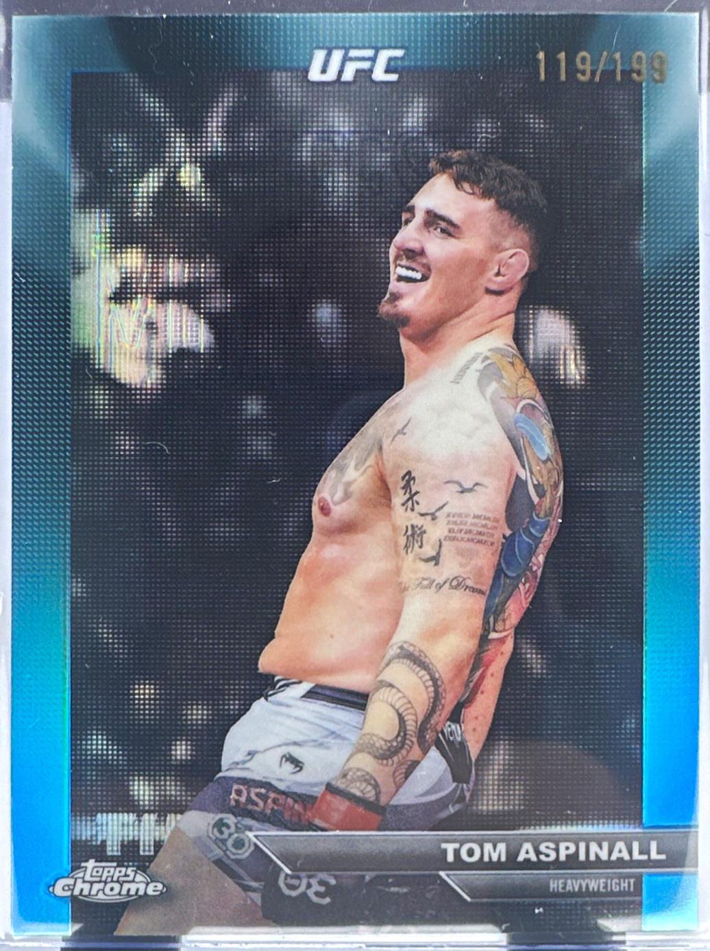 Tom Aspinall 2026 Topps Chrome UFC Manifesting Moments #MM-1 Aqua Refractor