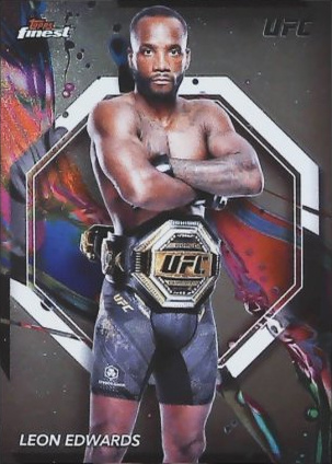 Leon Edwards 2024 Topps Finest UFC Base Common #72 Red Refractor