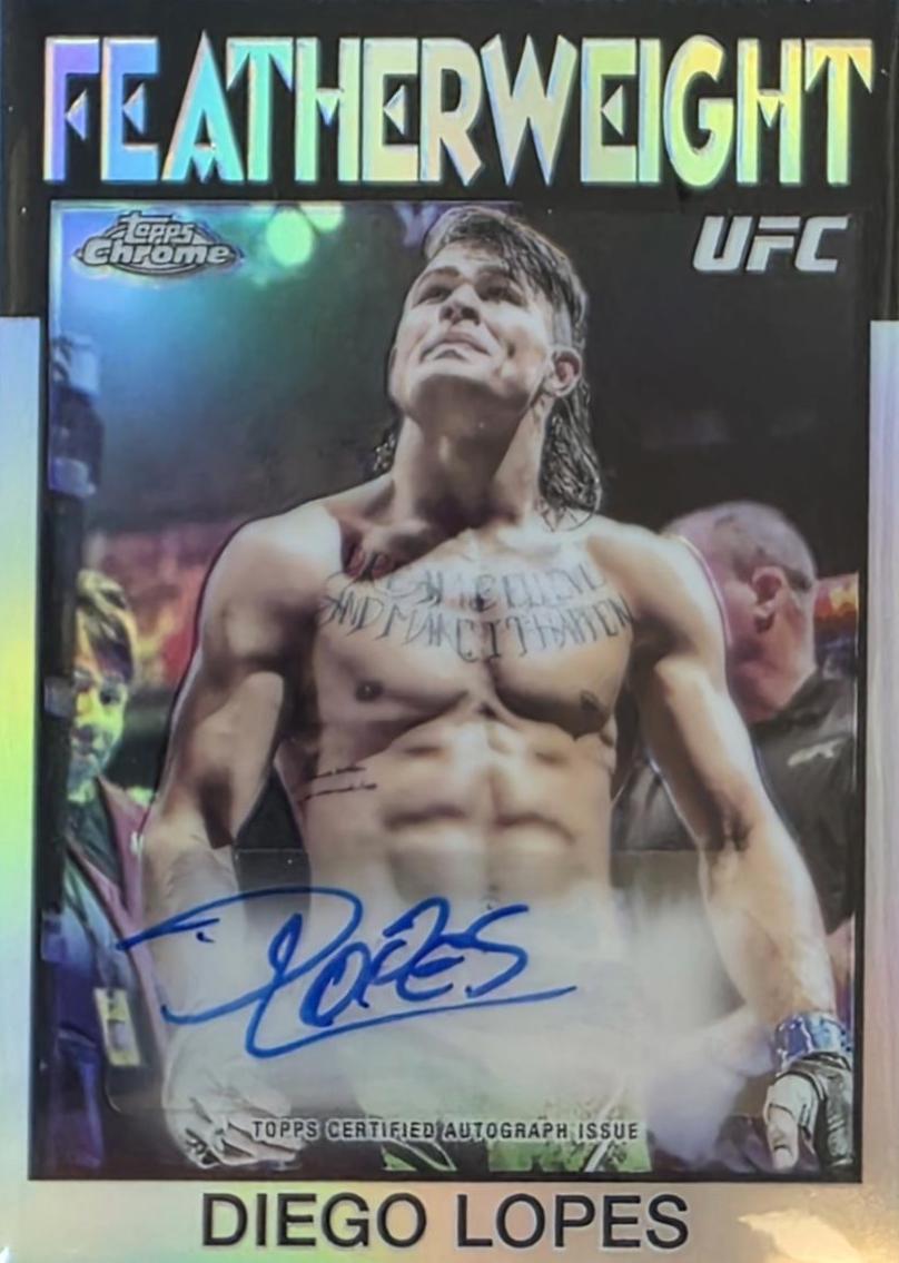 Diego Lopes 2026 Topps Chrome UFC 1986 Topps Signatures #86S-DL Refractor