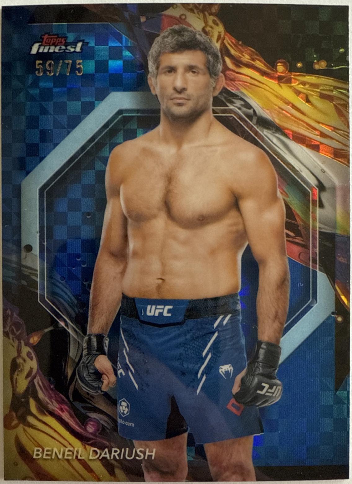 Beneil Dariush 2024 Topps Finest UFC Base Uncommon #196 Blue Checkerboard Refractor