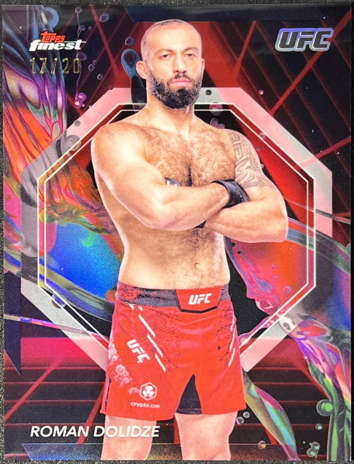 Roman Dolidze 2024 Topps Finest UFC Base Common #2 Red Black Vapor Refractor