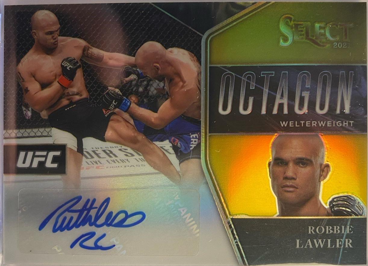 Robbie Lawler 2021 Panini Select UFC Octagon Action Signatures #27 Gold Disco Prizms