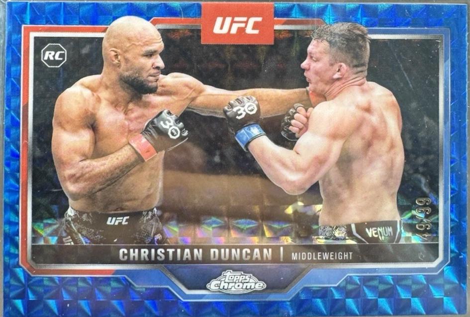 Christian Duncan 2025 Topps Chrome UFC Base #51 Blue Geometric Refractor