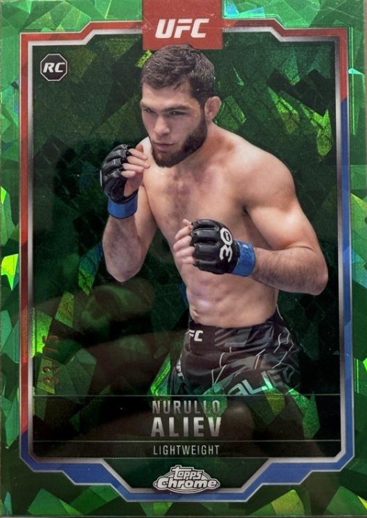 Nurullo Aliev 2025 Topps Chrome Sapphire UFC Base Sapphire #105 Green Sapphire