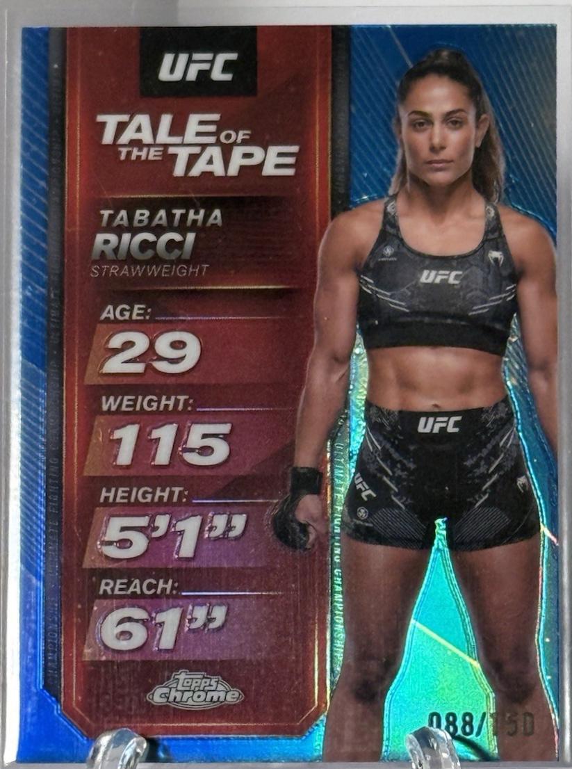 Tabatha Ricci 2025 Topps Chrome UFC Tale of the Tape #TTT-29 Blue Refractor