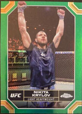 Nikita Krylov 2024 Topps Chrome UFC Base #150 Green Refractor