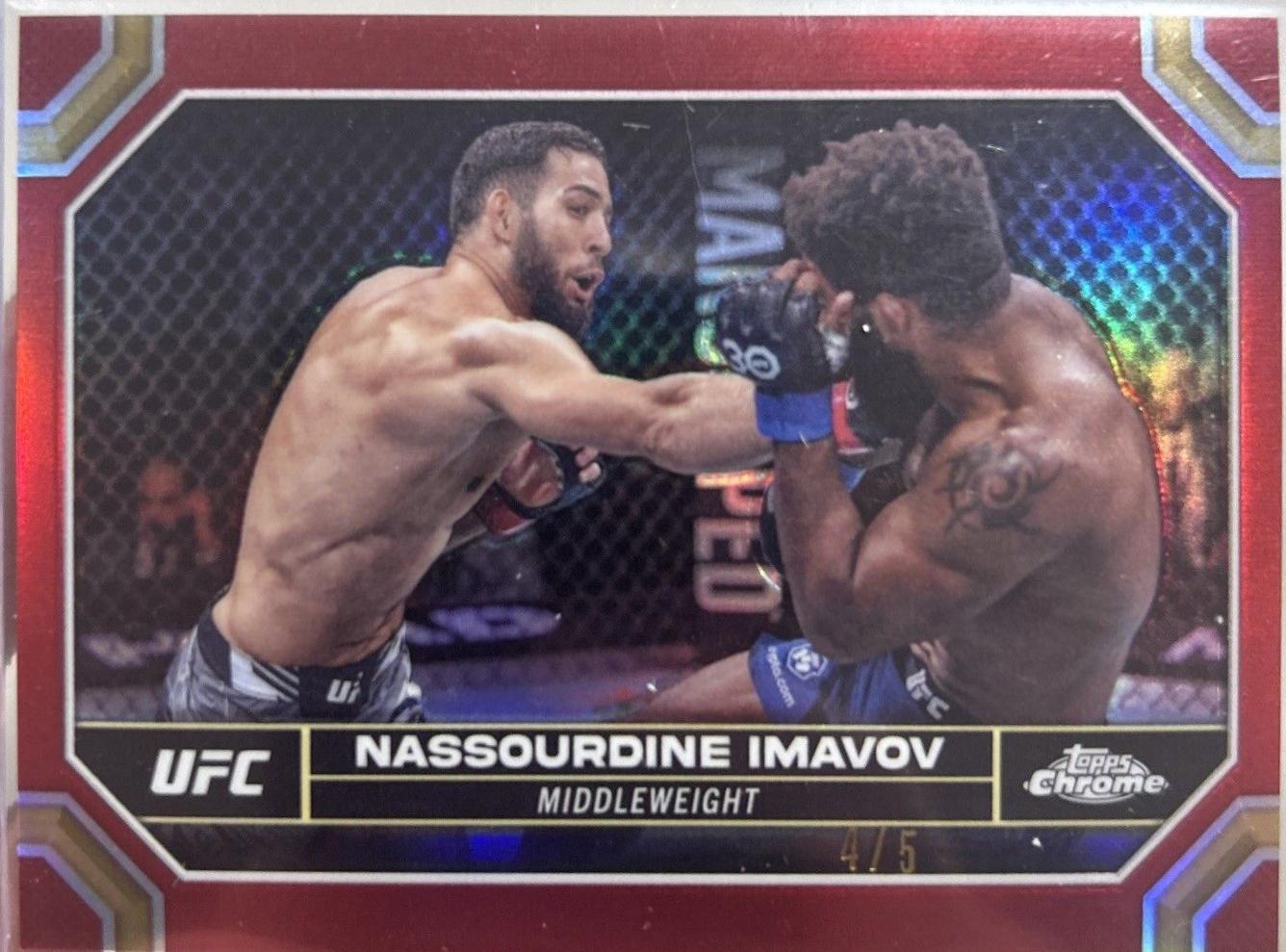 Nassourdine Imavov 2024 Topps Chrome UFC Base #145 Red Refractor