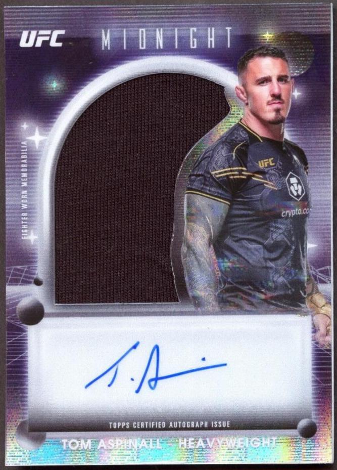Tom Aspinall 2025 Topps Midnight UFC Relic Autographs #VRA-TA Moon Beam