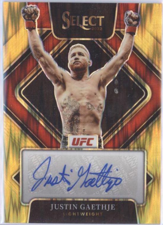 Justin Gaethje 2022 Panini Select UFC Signatures #31 Gold