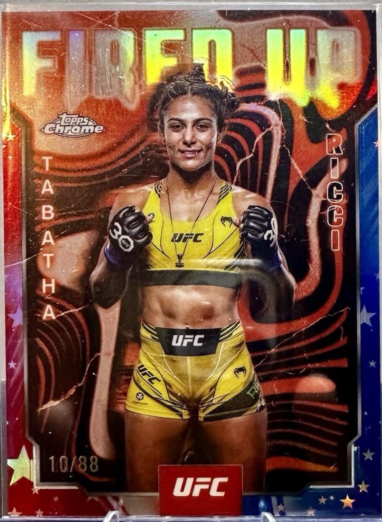 Tabatha Ricci 2025 Topps Chrome UFC Fired Up #FUP-22 Red White Blue Refractor