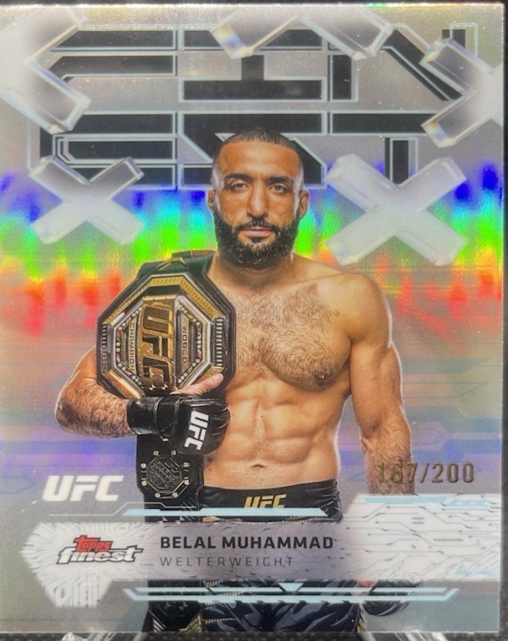 Belal Muhammad 2025 Topps Finest UFC Base Common #26 Blue Refractor