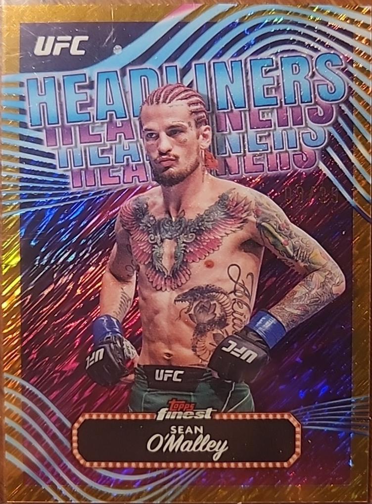 Sean O'Malley 2024 Topps Finest UFC Headliners #HDL-13 Gold Shimmer Refractor