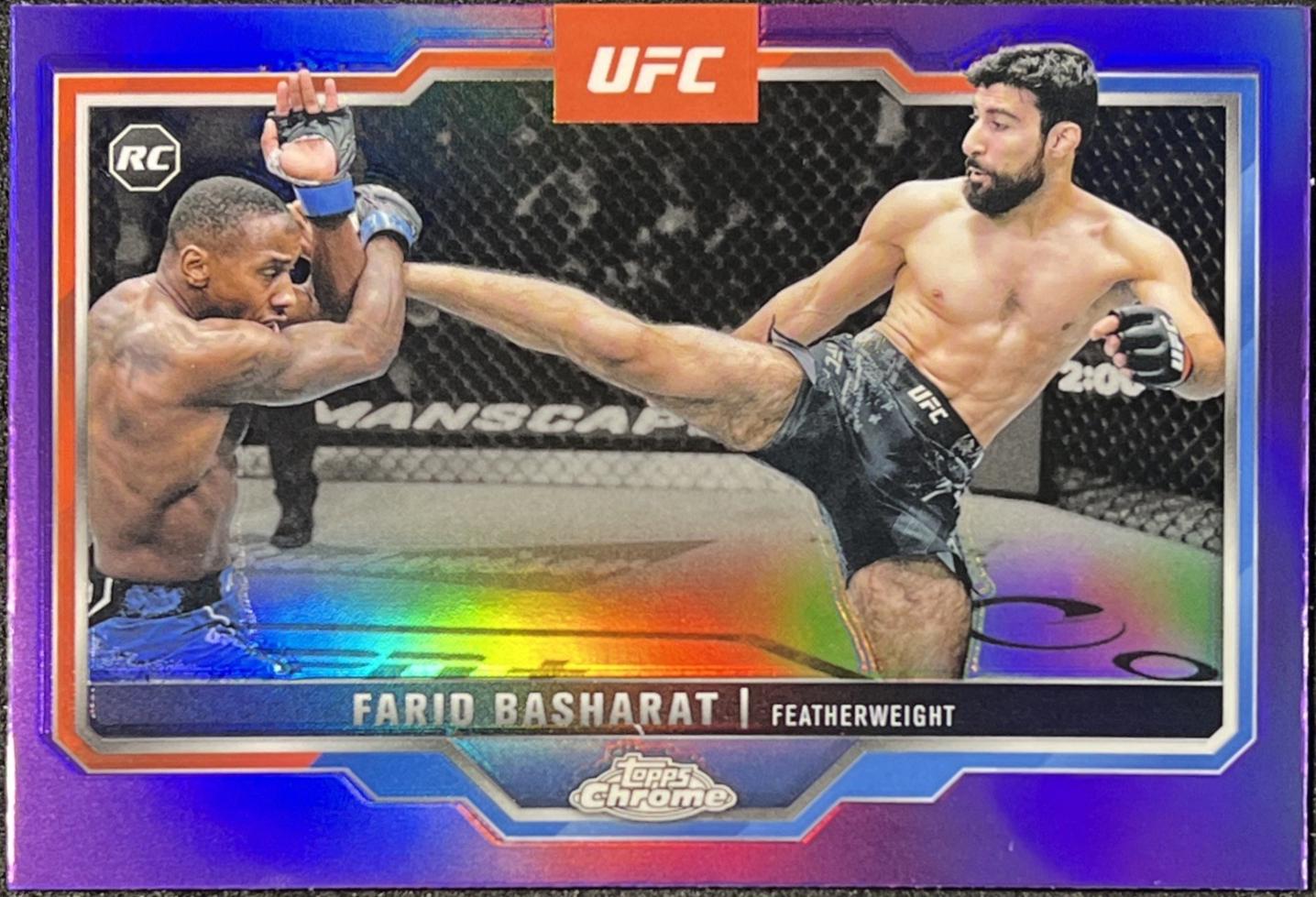 Farid Basharat 2025 Topps Chrome UFC Base #132 Purple Refractor